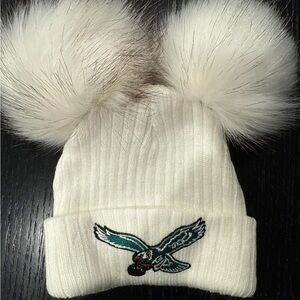 Baby Eagles White Pom-Pom Beanie